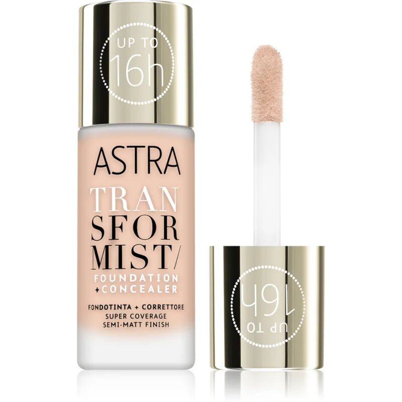 Astra Make-up Transformist dolgoobstojen tekoči puder odtenek 01N Alabaster 18 ml