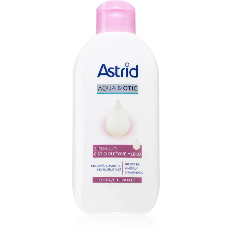 Astrid Aqua Biotic mehčalno čistilno mleko za suho in občutljivo kožo 200 ml