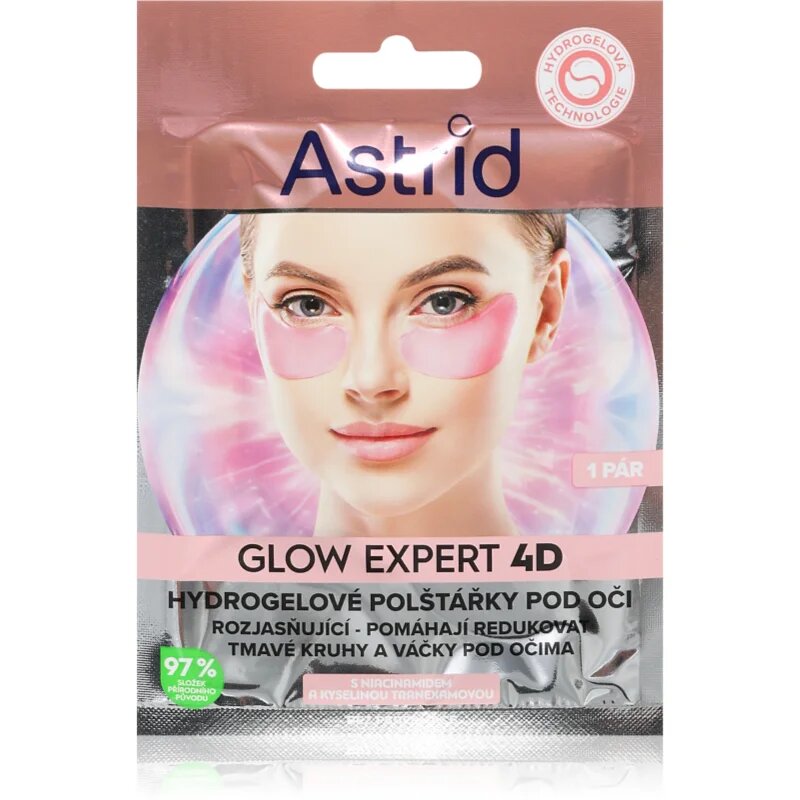 Astrid Glow Expert maska za oči proti gubam oteklinam in temnim kolobarjem 2 kos