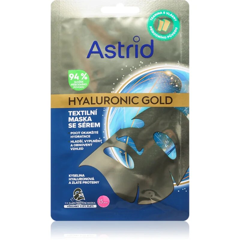 Astrid Hyaluronic Gold tekstilna maska za takojšnjo učvrstitev in zgladitev obraza 1 kos