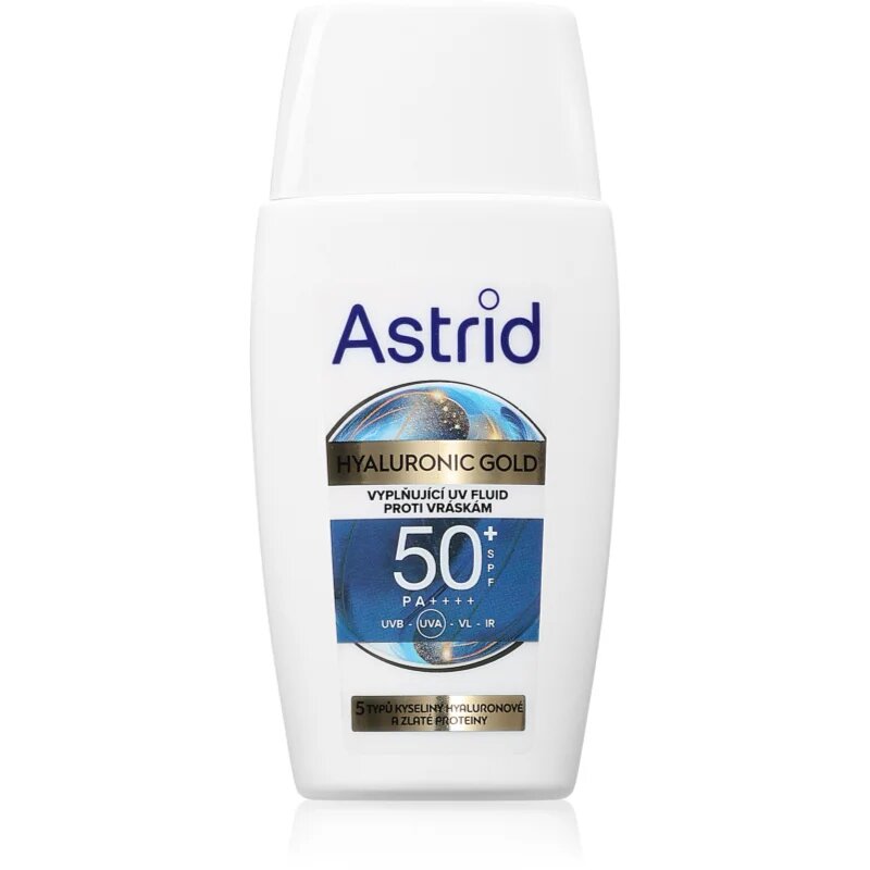 Astrid Hyaluronic Gold zaščitni fluid SPF 50 50 ml
