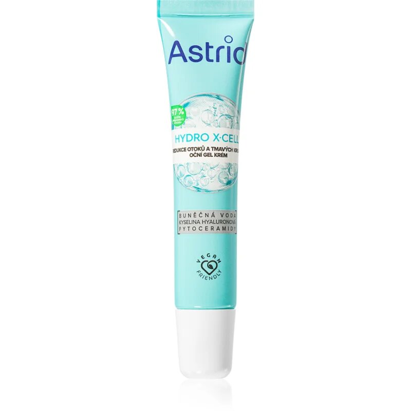 Astrid Hydro X-Cell gelasta krema za predel okoli oči proti oteklinam in temnim kolobarjem 15 ml