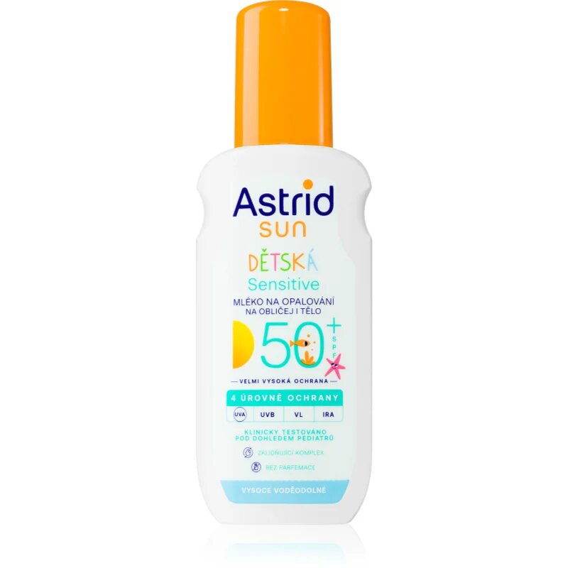 Astrid Sun Sensitive otroški losjon za sončenje SPF 50+ v pršilu 150 ml