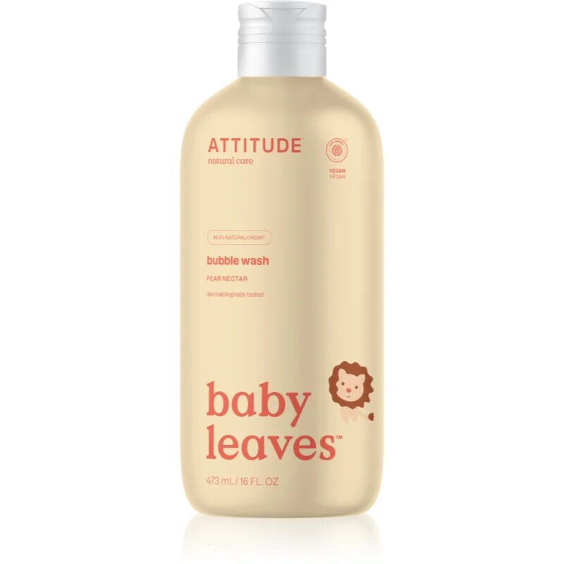 Attitude Baby Leaves Pear Nectar pena za kopel z vonjem hruškovega soka 473 ml