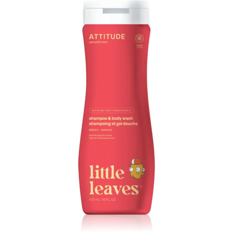 Attitude Little Leaves Mango otroški gel za umivanje in šampon z vonjem manga 473 ml