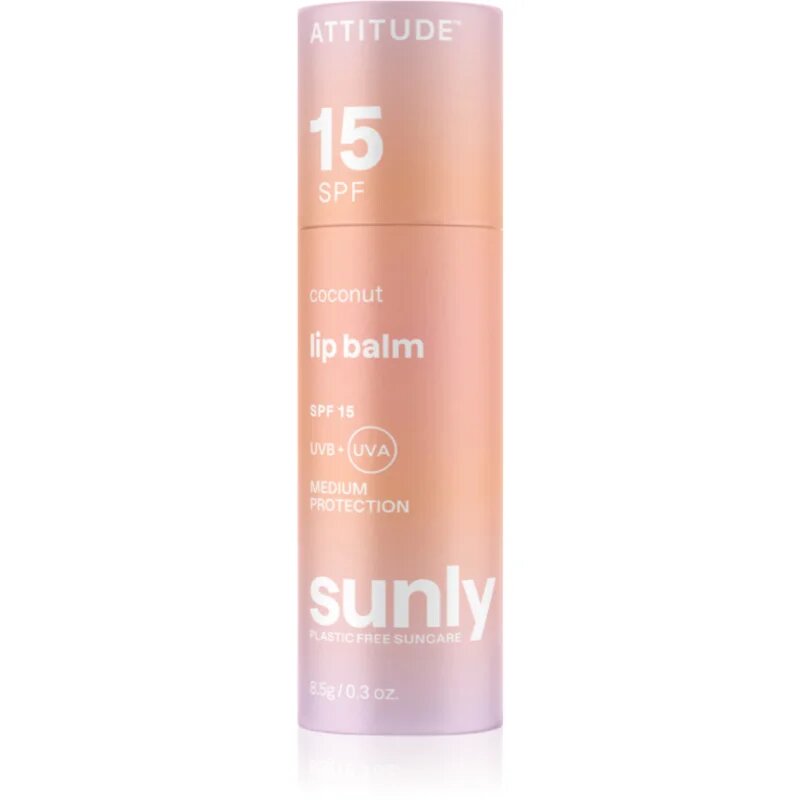 Attitude Sunly Lip Balm zaščitni balzam za ustnice SPF 15 Coconut 8.5 g