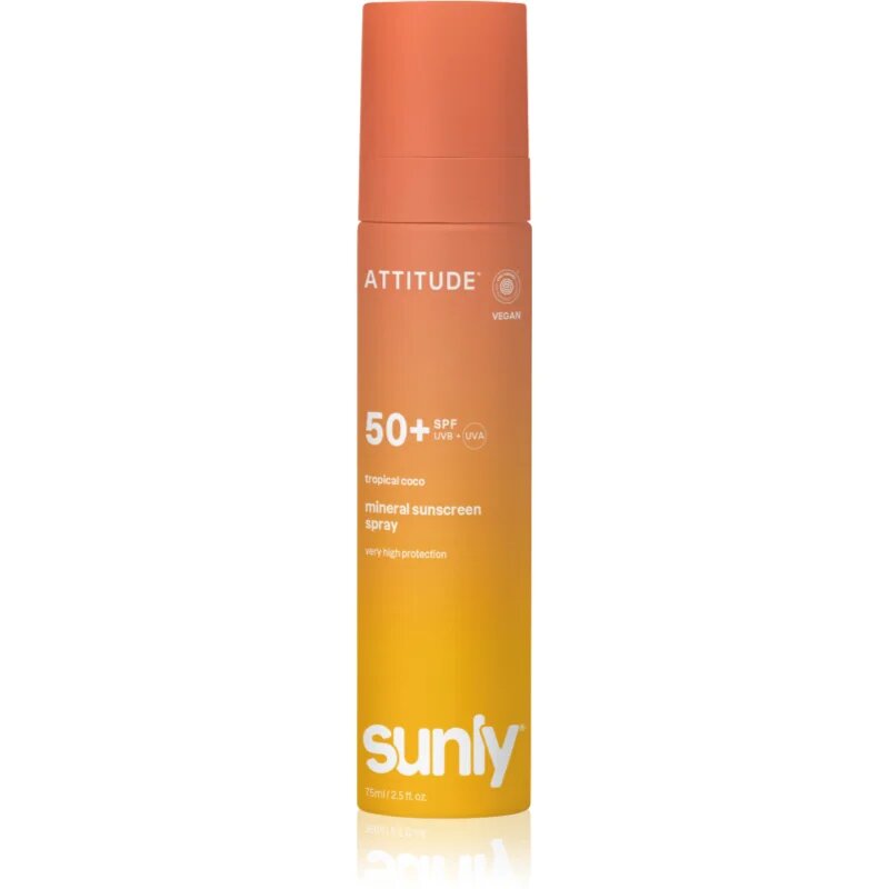 Attitude Sunly Tropical Coco mineralno pršilo za sončenje SPF 50+ 75 ml
