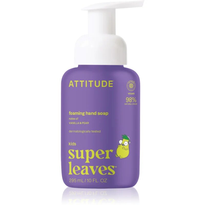 Attitude Super Leaves Kids tekoče milo za roke z vonjem vanilje in hruške 295 ml