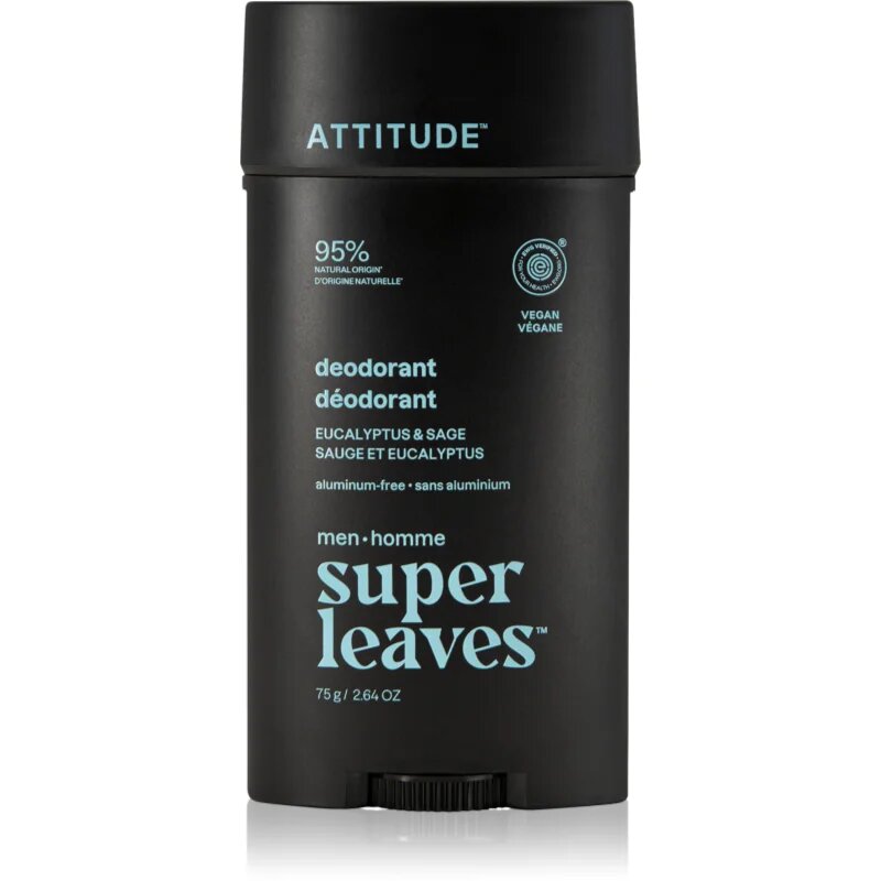 Attitude Super Leaves Men Deodorant dezodorant brez aluminija za moške Eucalyptus & Sage 75 g