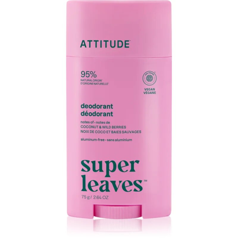 Attitude Super Leaves Natural Deodorant dezodorant Coconut and Wild Berries 75 g