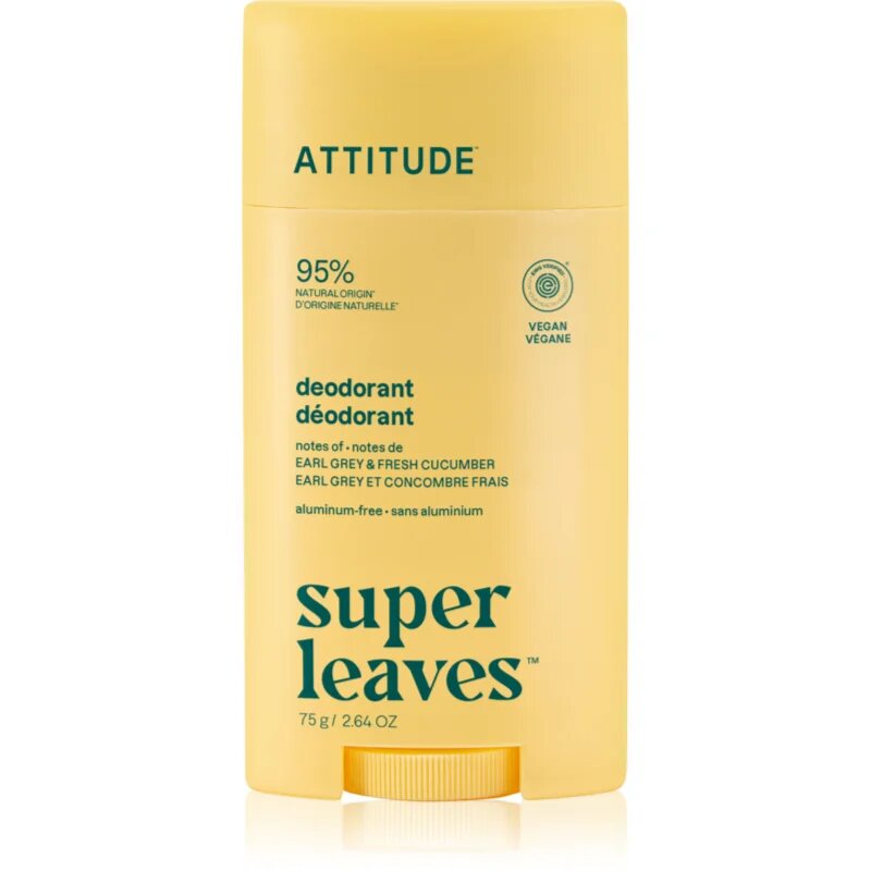 Attitude Super Leaves Natural Deodorant dezodorant Earl Grey & Cucumber 75 g