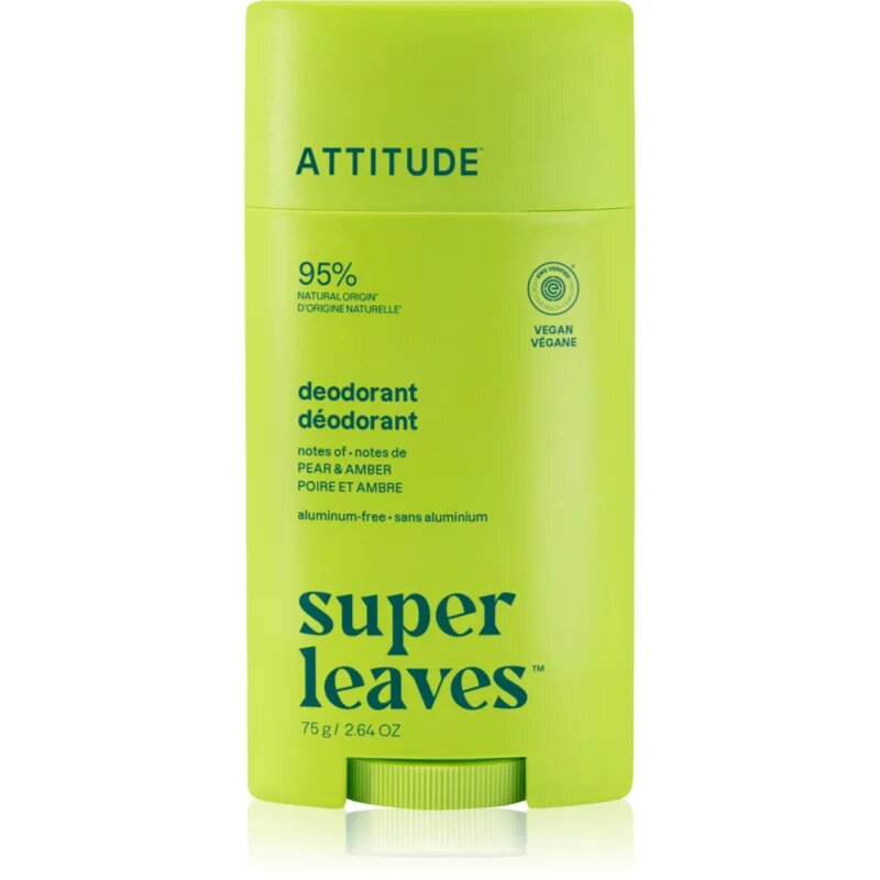 Attitude Super Leaves Natural Deodorant dezodorant Pear & Amber 75 g