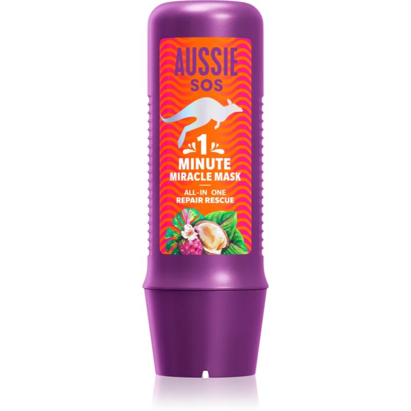 Aussie 1 Minute Miracle Repair Rescue intenzivna hranilna maska za suhe in poškodovane lase 250 ml