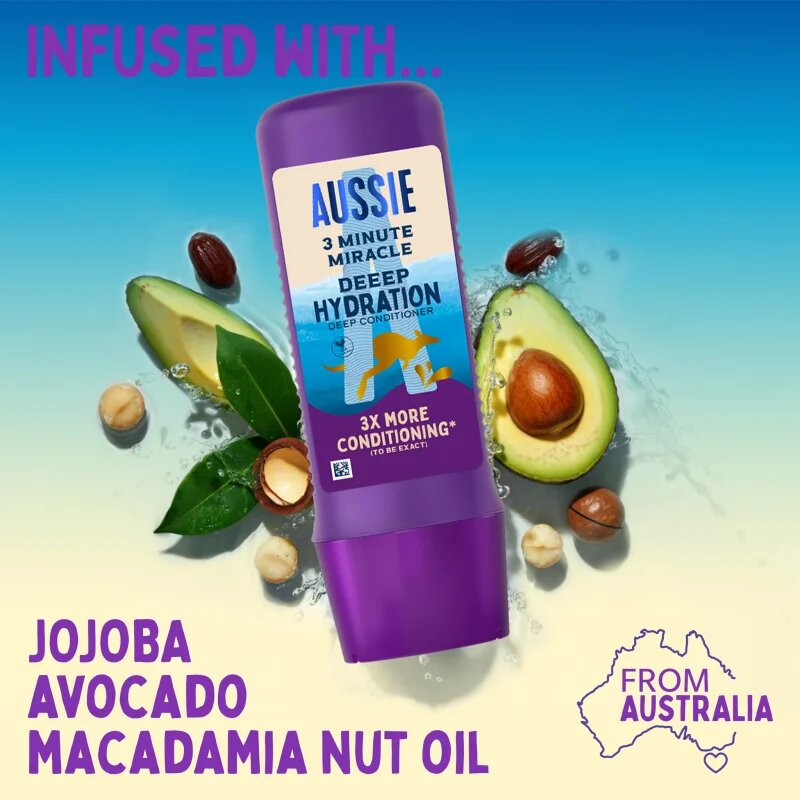 Aussie 3 Minute Miracle Deep Hydration globinsko vlažilni balzam 250 ml