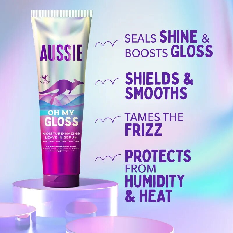 Aussie Oh My Gloss Leave In Serum serum brez spiranja za hidracijo in sijaj 160 ml