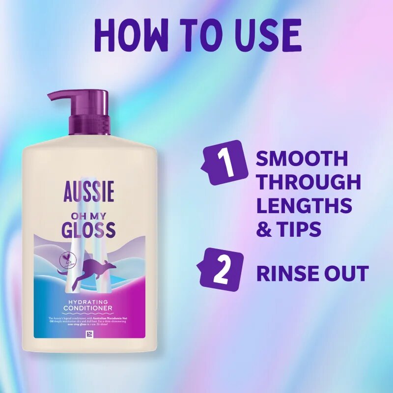 Aussie Oh My Gloss Shampoo šampon za sijaj in mehkobo las 1000 ml