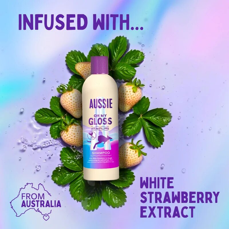Aussie Oh My Gloss Shampoo šampon za sijaj in mehkobo las 300 ml