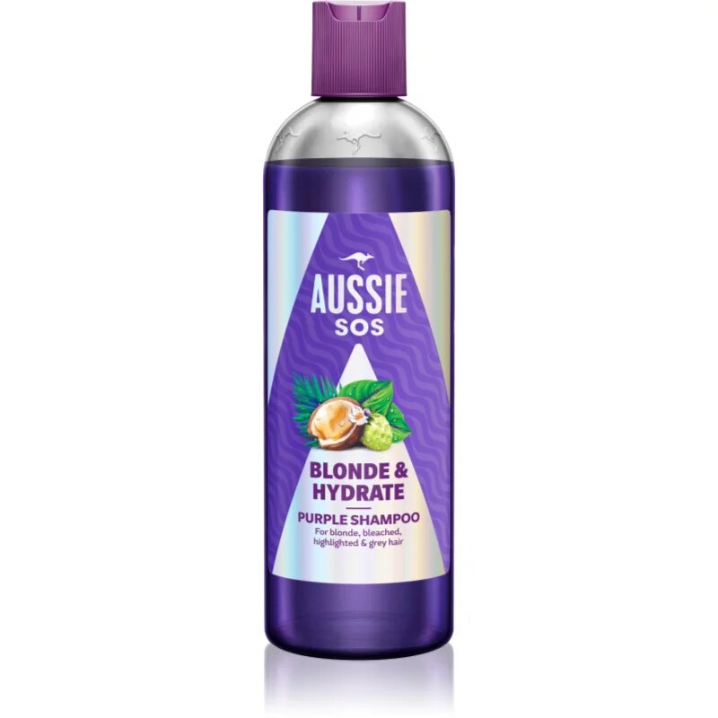 Aussie SOS Blonde & Hydrate vijoličen toniran šampon za blond lase 300 ml