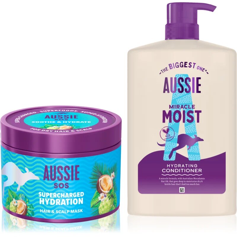 Aussie SOS & Miracle Moist set za suhe in poškodovane lase