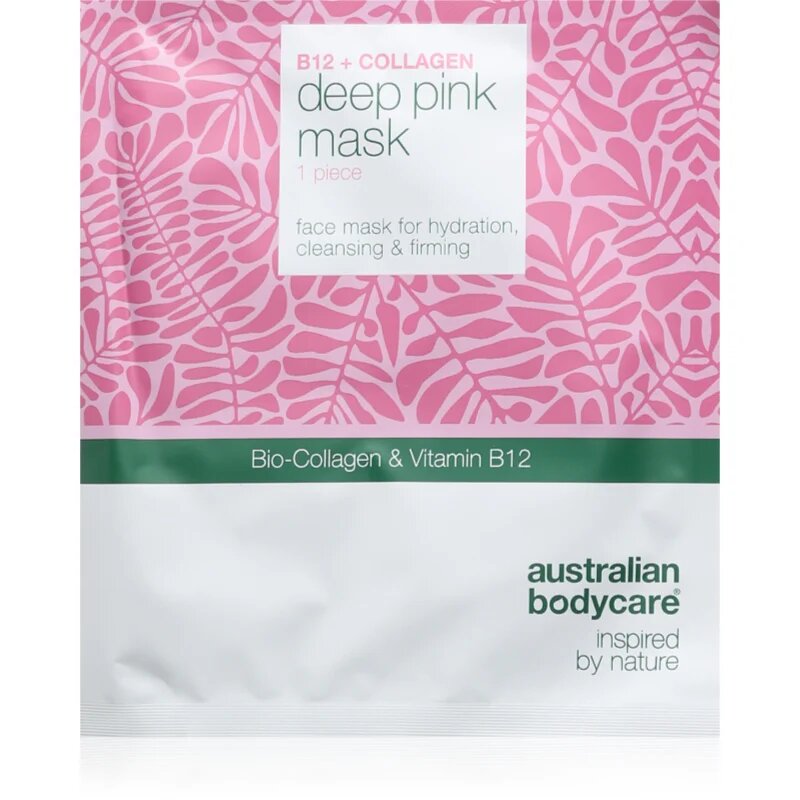 Australian Bodycare B12 + Collagen maska iz platna za vlaženje in učvrstitev kože 1 kos