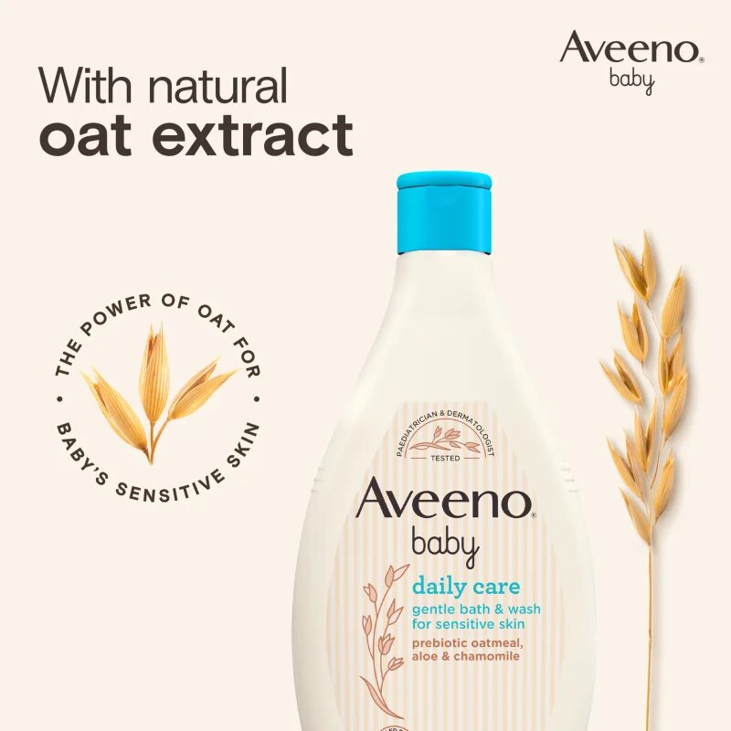 Aveeno Baby Daily Care gel za umivanje za telo in lase za otroke od rojstva 250 ml