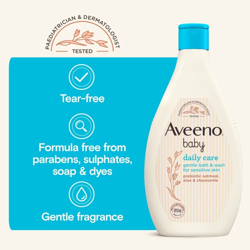 Aveeno Baby Daily Care gel za umivanje za telo in lase za otroke od rojstva 250 ml
