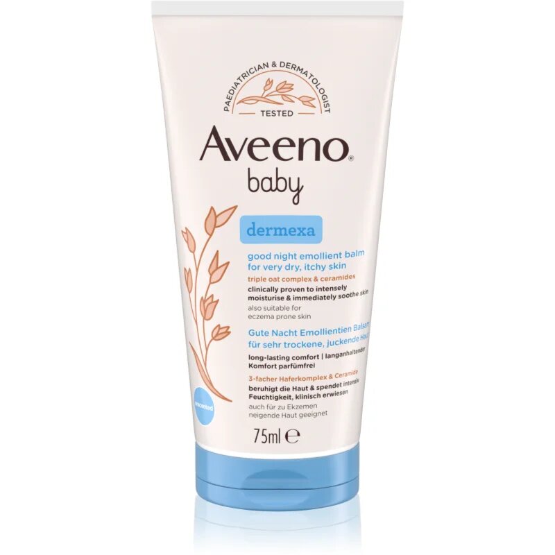 Aveeno Baby Dermexa Emolientni balzam za lahko noč 75 ml