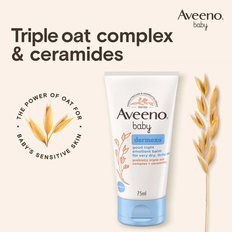 Aveeno Baby Dermexa Emolientni balzam za lahko noč 75 ml