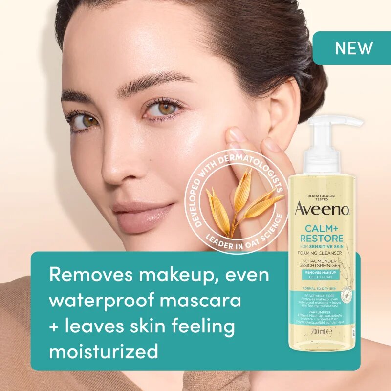 Aveeno Calm + Restore čistilna pena za obraz 200 ml