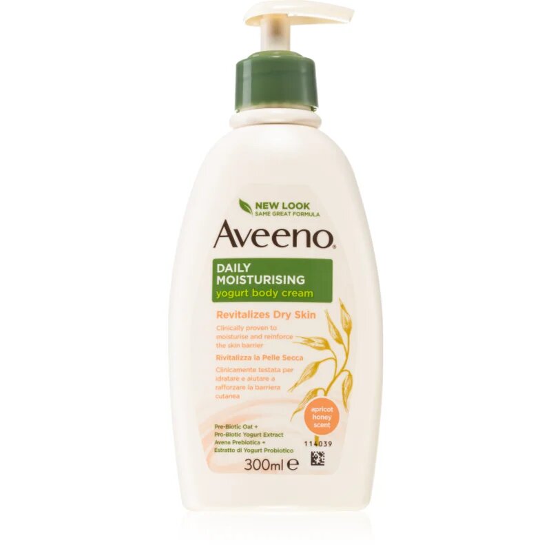 Aveeno Daily Moisturising Yoghurt body cream hranilni losjon za telo Apricot & Yoghurt 300 ml