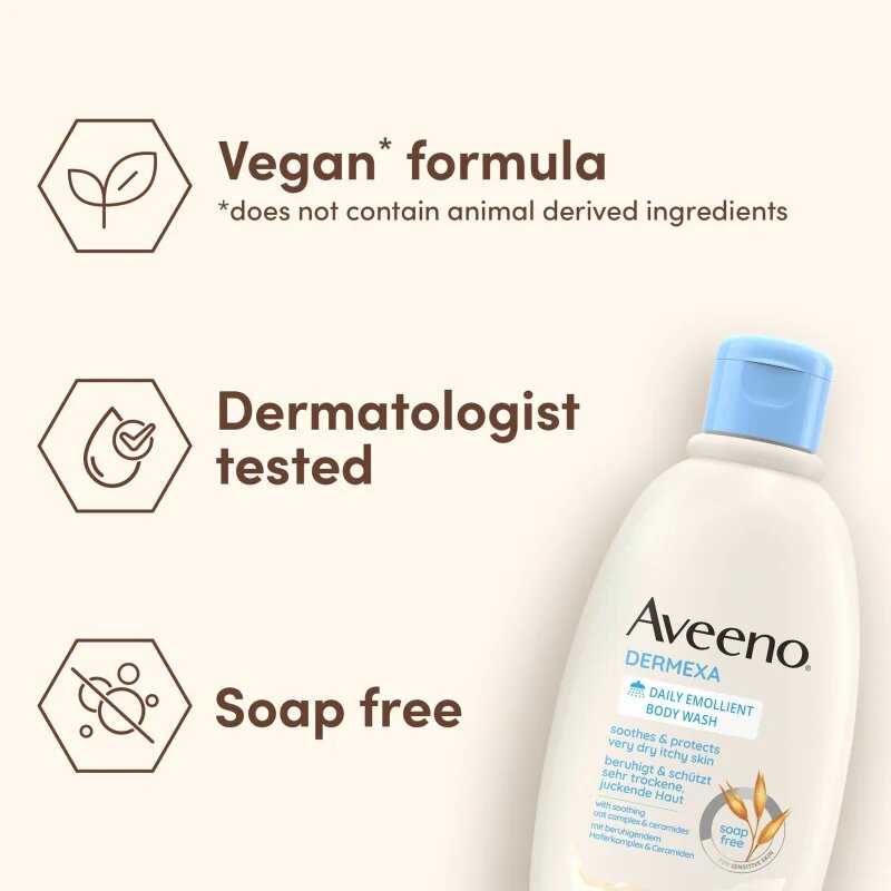 Aveeno Dermexa Daily Emollient Body Wash pomirjajoči gel za tuširanje 300 ml