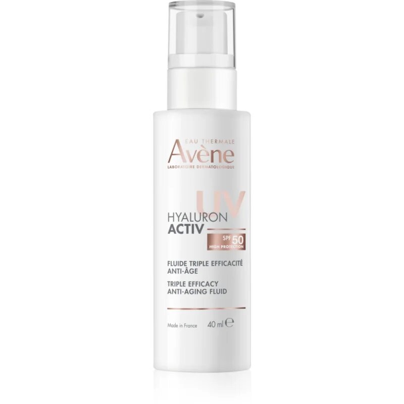 Avène Hyaluron Activ UV Triple Efficacy Anti-Aging Fluid zaščitni fluid s hialuronsko kislino SPF 50 40 ml