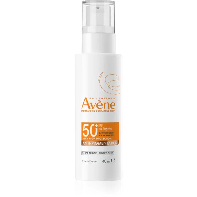 Avène Sun Anti-Pigmintation Tinted Fluid zaščitni tonirani fluid za obraz proti pigmentnim madežem SPF 50+ 40 ml