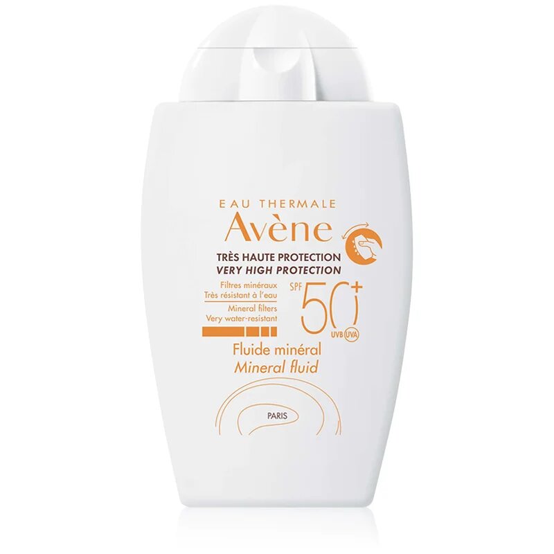 Avène Sun Mineral Fluid zaščitni fluid brez kemičnih filtrov SPF 50+ 40 ml