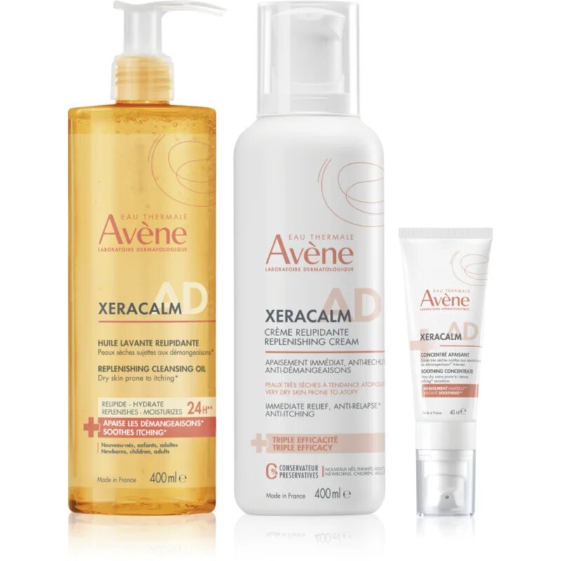 Avène XeraCalm A.D. Lipid-Replenishing Care Set set za suho do atopijsko kožo