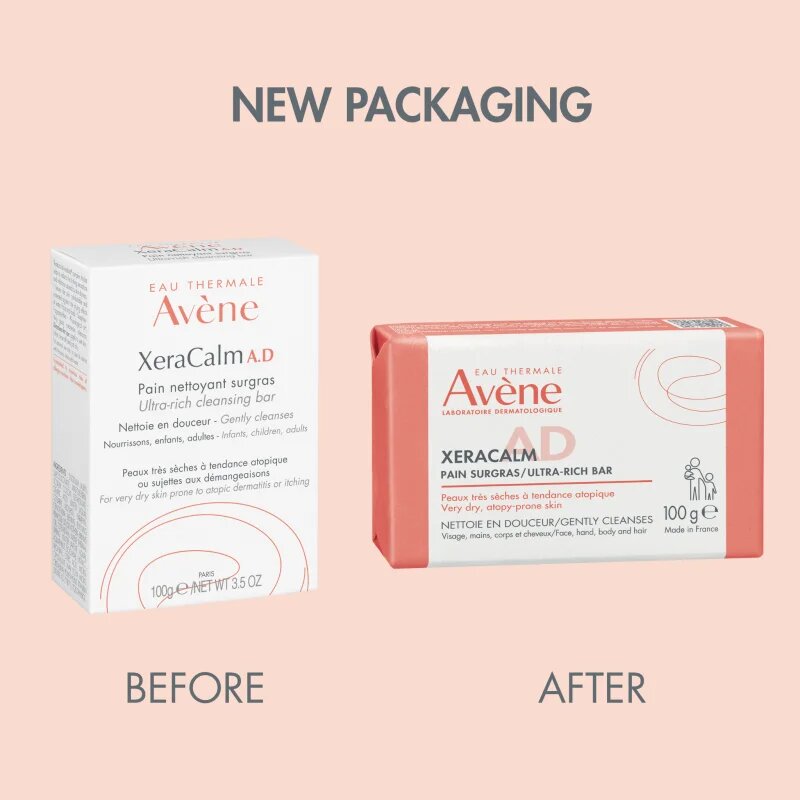 Avène XeraCalm A.D. Ultra-Rich Bar ultra hranilna kocka za umivanje za suho do atopijsko kožo 100 g