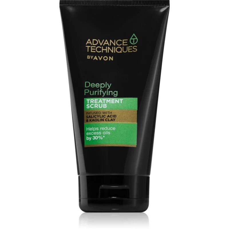 Avon Advance Techniques Deeply Purifying globinsko čistilni piling za mastne lase 150 ml