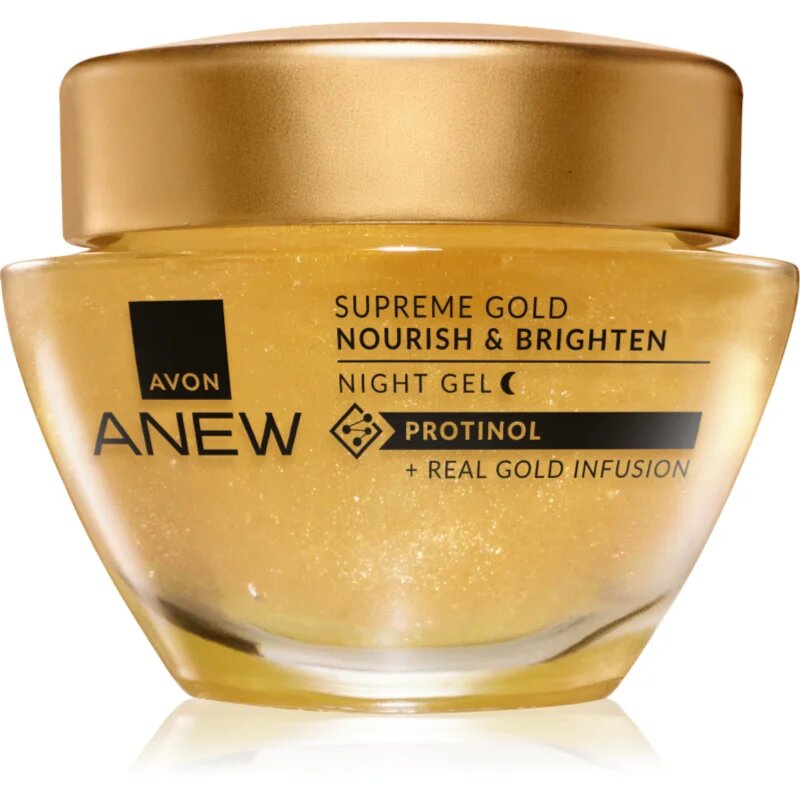 Avon Anew Skin Renewing Gold Emulsion vlažilna nočna krema proti gubam 50 ml