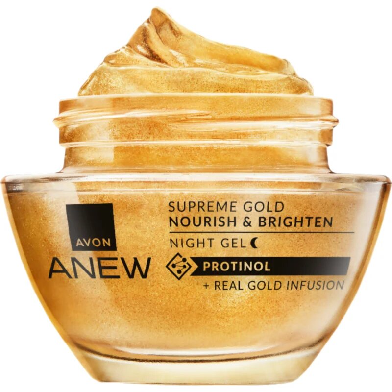 Avon Anew Skin Renewing Gold Emulsion vlažilna nočna krema proti gubam 50 ml