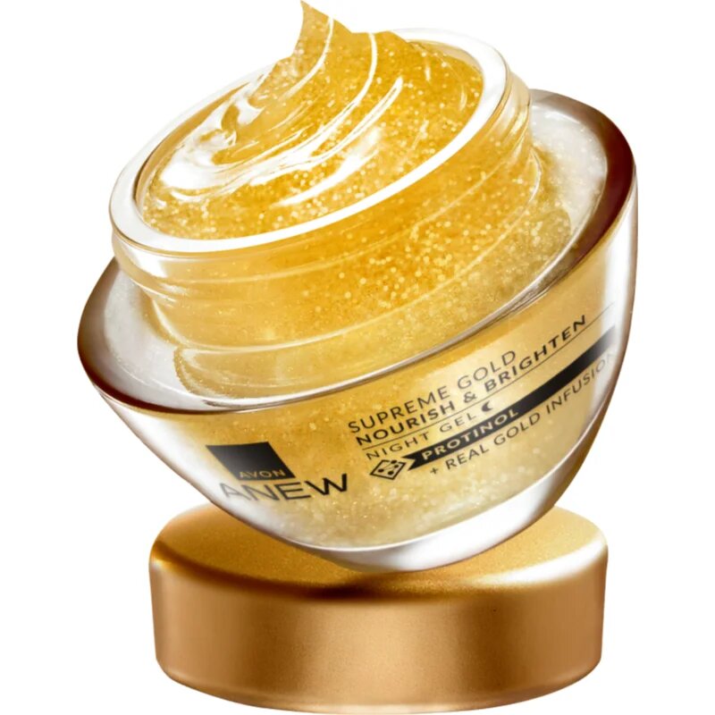 Avon Anew Skin Renewing Gold Emulsion vlažilna nočna krema proti gubam 50 ml