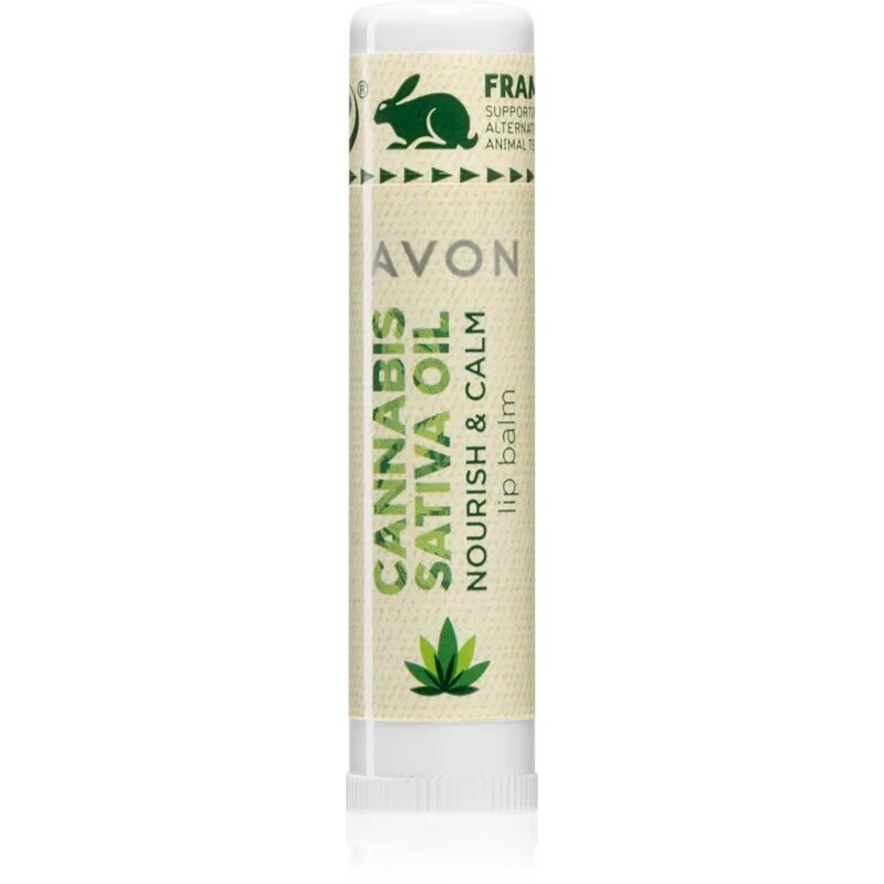 Avon Cannabis Sativa Oil Nourish & Calm balzam za ustnice s konopljinim oljem 45 g