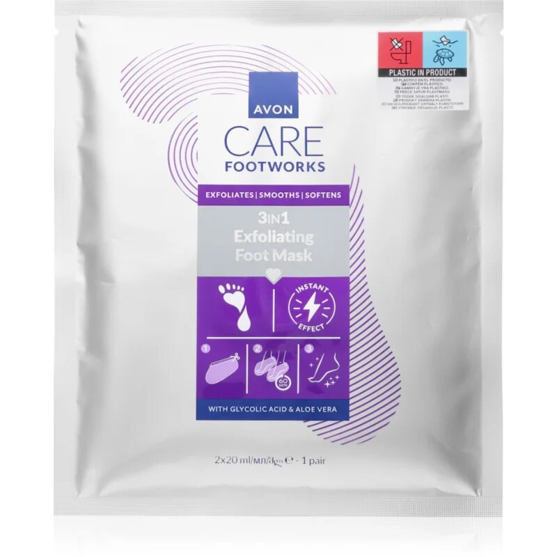 Avon Care Footworks regeneracijska maska za noge in nohte 3v1 2x20 ml