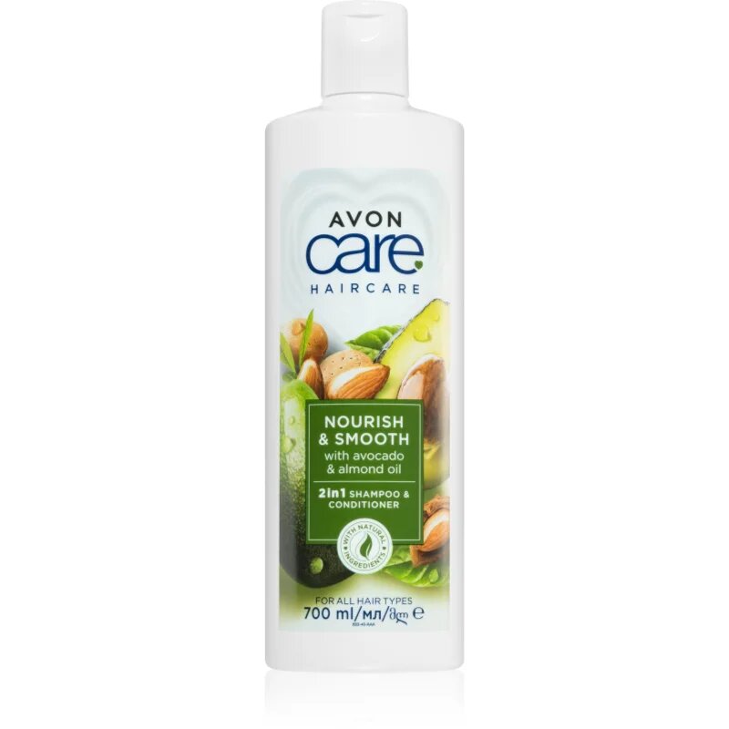 Avon Care Nourish & Smooth šampon in balzam 2 v1 s hranilnim učinkom 700 ml