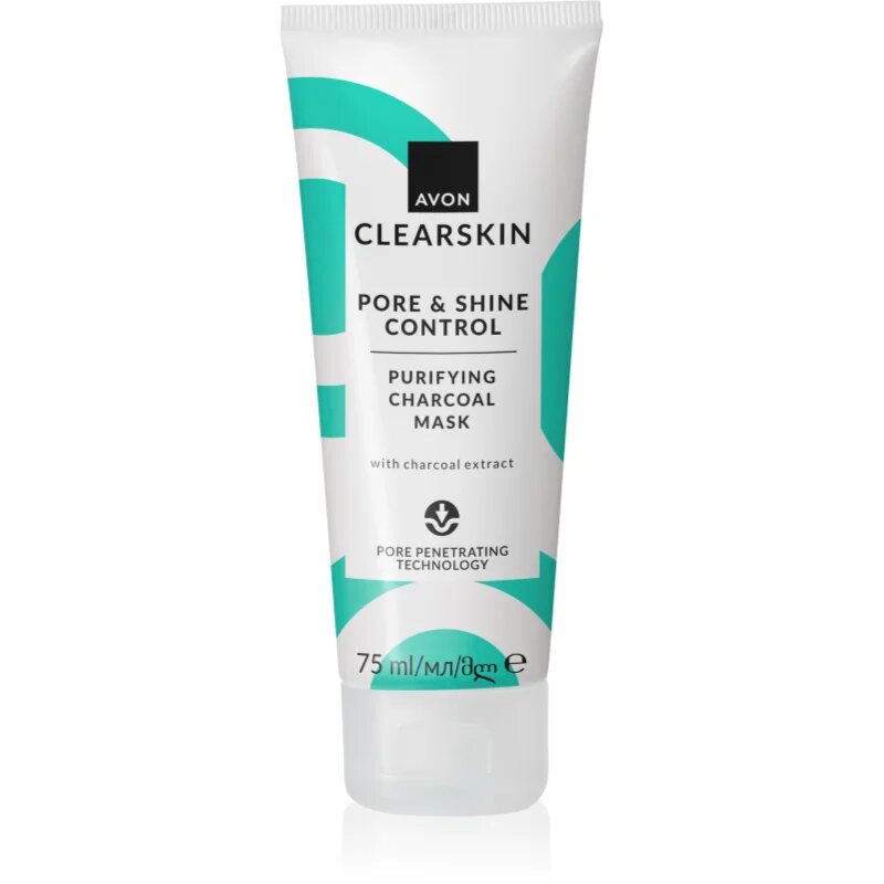Avon Clearskin Pore & Shine Control čistilna maska z aktivnim ogljem 75 ml