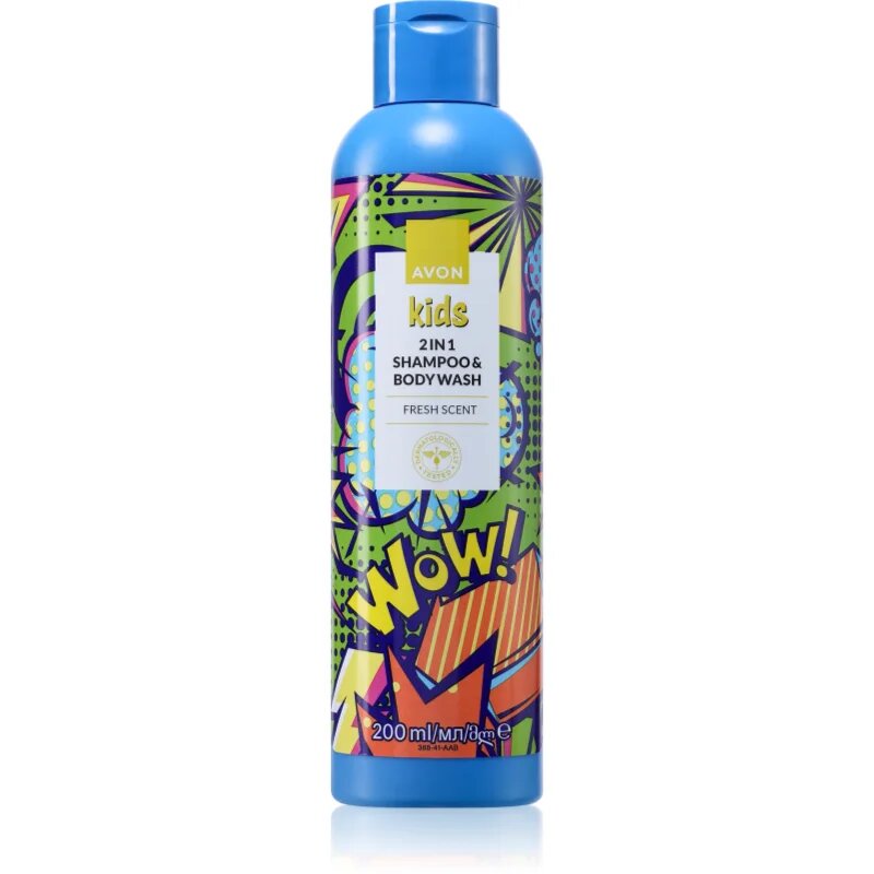 Avon Kids Fresh šampon in gel za prhanje 2v1 200 ml