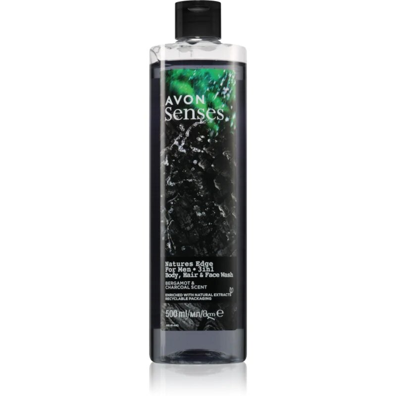 Avon Senses Natures Edge gel za prhanje in šampon 2v1 za moške 500 ml