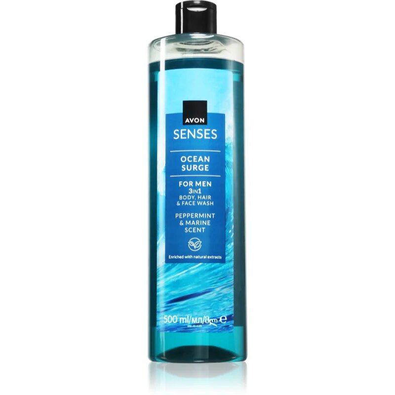 Avon Senses Ocean Surge gel za prhanje za moške 3v1 500 ml