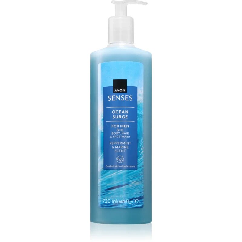Avon Senses Ocean Surge gel za prhanje za moške 3v1 720 ml