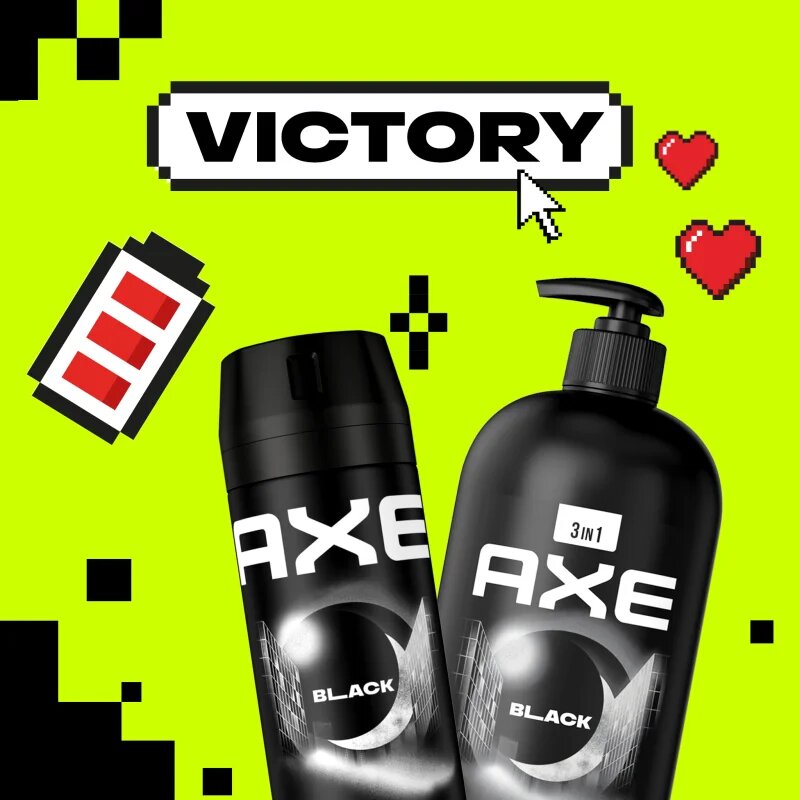 Axe Black gel za prhanje za obraz telo in lase 900 ml