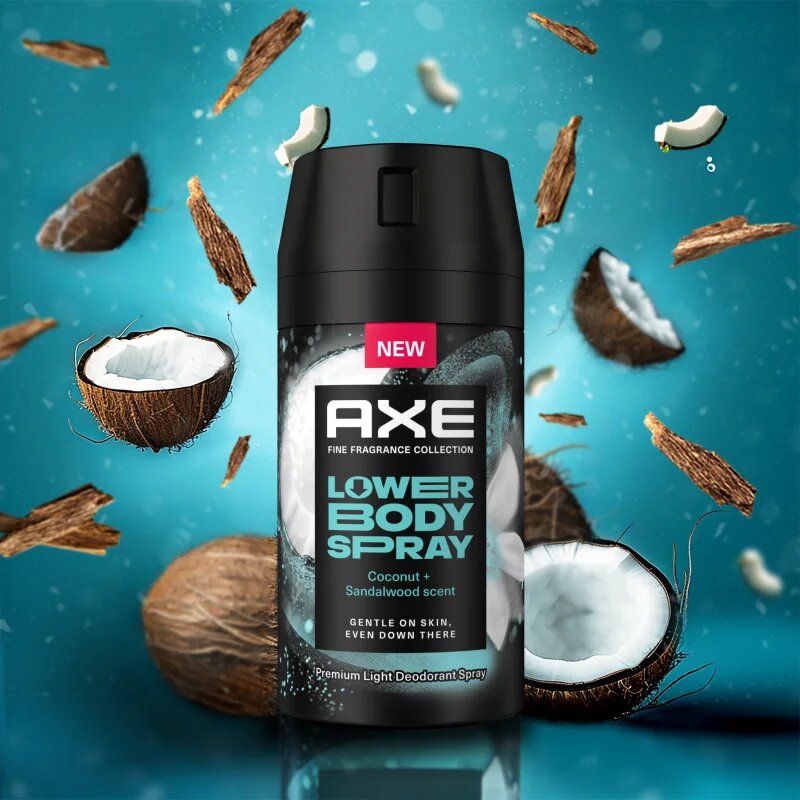 Axe ​Coconut & Sandalwood pršilo za telo za intimne predele 100 ml